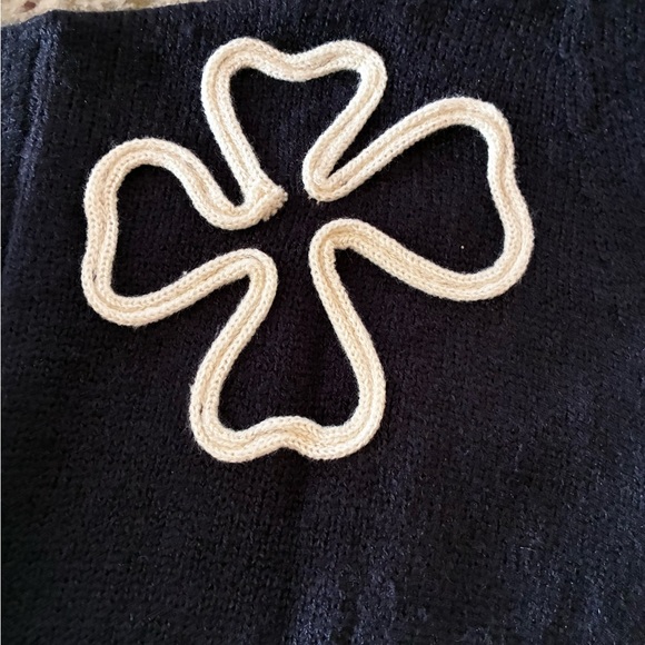 Anthropologie Floral cropped Cardigan one size Navy and cream - Picture 5 of 7